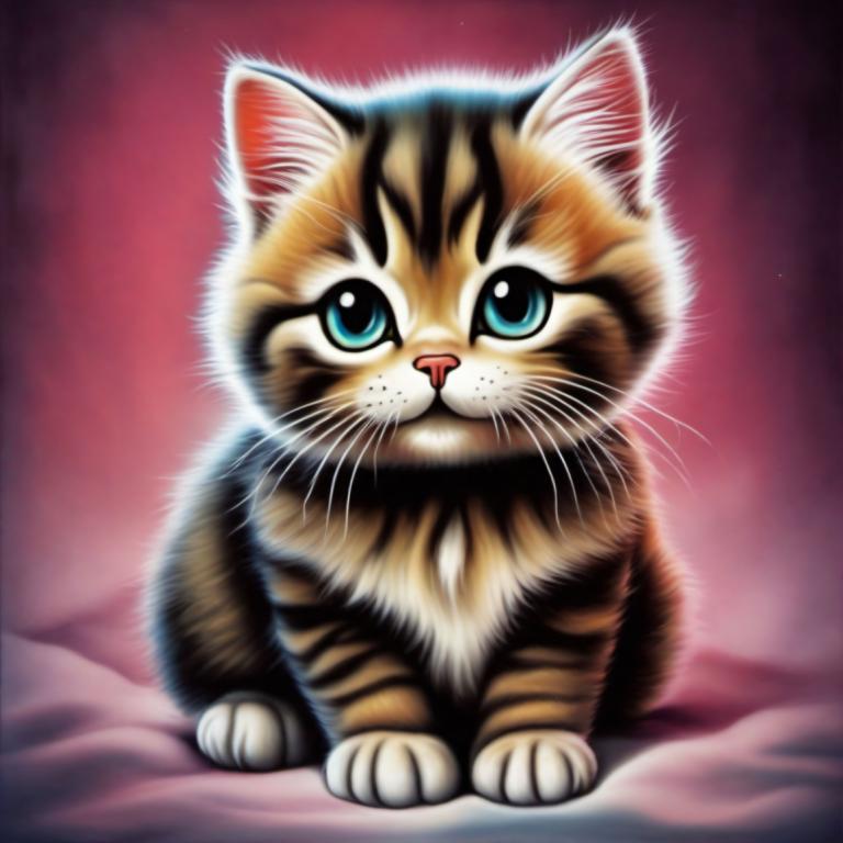 Airbrush Art,Airbrush Art, Animal, cat, no humans, animal focus, cat, realistic, blue eyes, looking at viewer