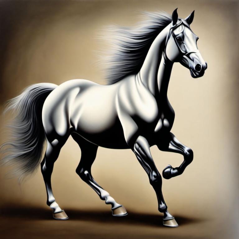 Arte con aerógrafo,Arte con aerógrafo, Animal, caballo, no humanos, caballo, realista, solo, cuerpo completo