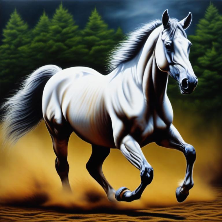 Airbrush Art,Airbrush Art, Animal, horse, no humans, horse, realistic, nature, forest, solo, tree