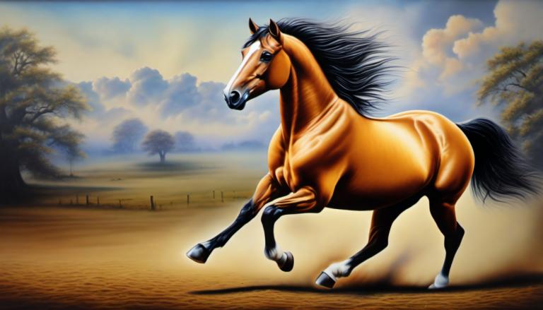 Airbrush Art,Airbrush Art, Animal, horse, horse, no humans, tree, cloud, sky, realistic, solo, black hair