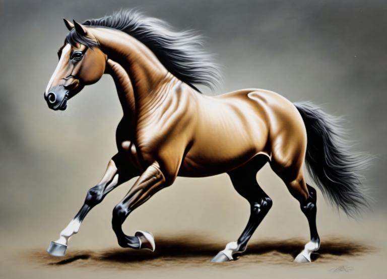 Airbrush Art,Airbrush Art, Animal, horse, no humans, realistic, horse, signature, solo, full body