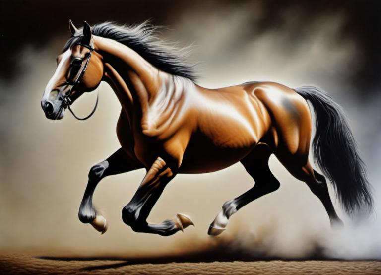 Airbrush Art,Airbrush Art, Animal, horse, no humans, horse, realistic, solo, signature