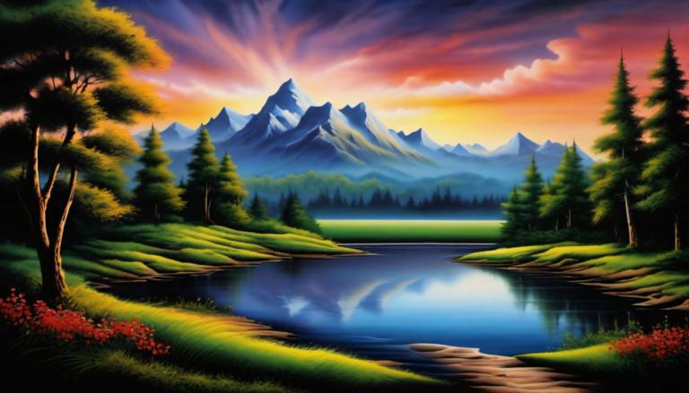 Airbrush Art,Airbrush Art, Nature, landscape, no humans, scenery, tree, outdoors, sky, nature, cloud