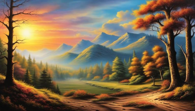 Airbrush Art,Airbrush Art, Nature, landscape, no humans, scenery, tree, outdoors, mountain, sky, nature