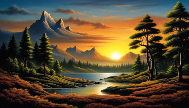 Airbrush Art,Airbrush Art, Nature, landscape, no humans, scenery, tree, nature, mountain, outdoors, sky