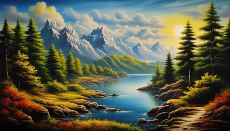 Airbrush Art,Airbrush Art, Nature, landscape, no humans, scenery, cloud, tree, outdoors, sky, nature