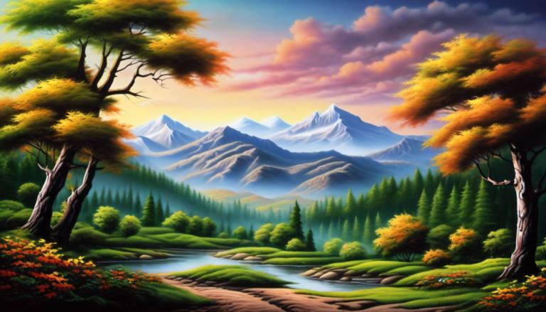 Airbrush Art,Airbrush Art, Nature, landscape, no humans, scenery, tree, outdoors, sky, cloud, nature