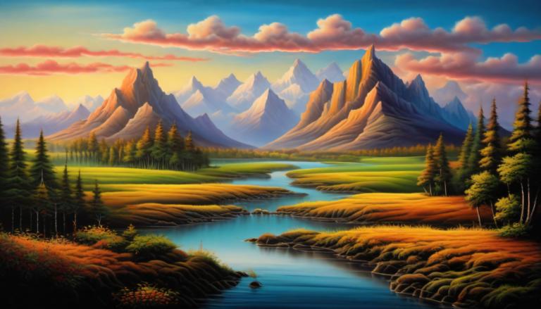 Airbrush Art,Airbrush Art, Nature, landscape, scenery, no humans, cloud, sky, outdoors, mountain, tree