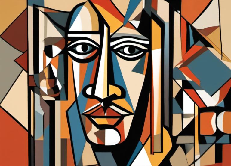 Cubism,Cubism, People, man, solo, style parody, parody, male focus, 1boy, looking at viewer