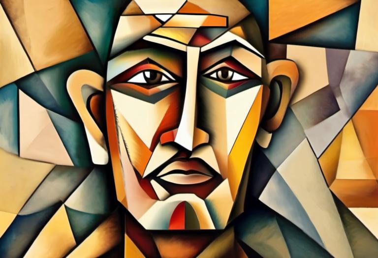 Cubism,Cubism, People, man, solo, 1boy, official style, male focus, style parody, looking at viewer