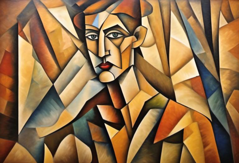 Cubism,Cubism, People, man, solo, 1boy, male focus, looking at viewer, upper body