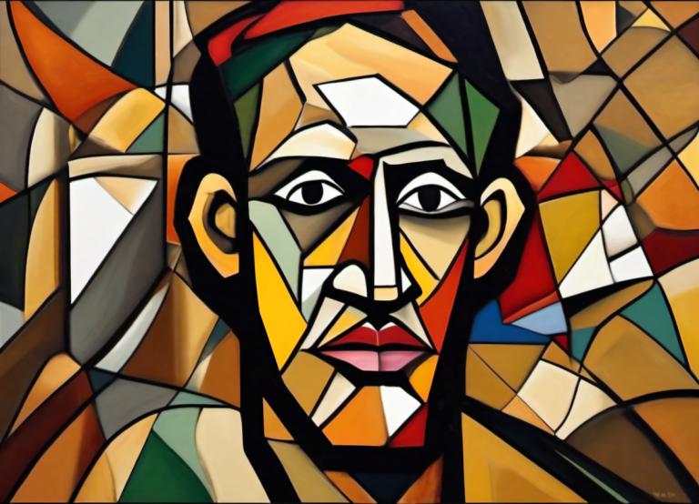 Cubism,Cubism, People, man, style parody, no humans, parody, solo, black eyes, looking at viewer