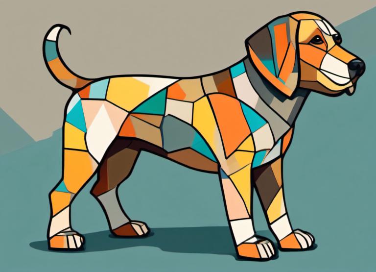 Cubism,Cubism, Animal, dog, no humans, pokemon (creature), dog, solo, animal focus, full body, standing