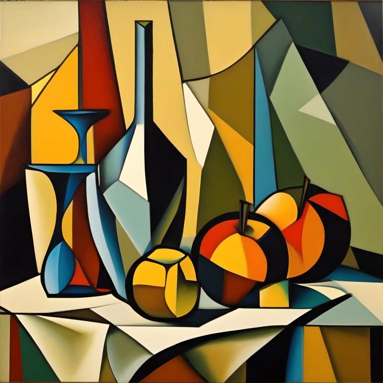 Cubism,Cubism, Still life, still life, no humans, solo, close-up, pokemon (creature), looking at viewer