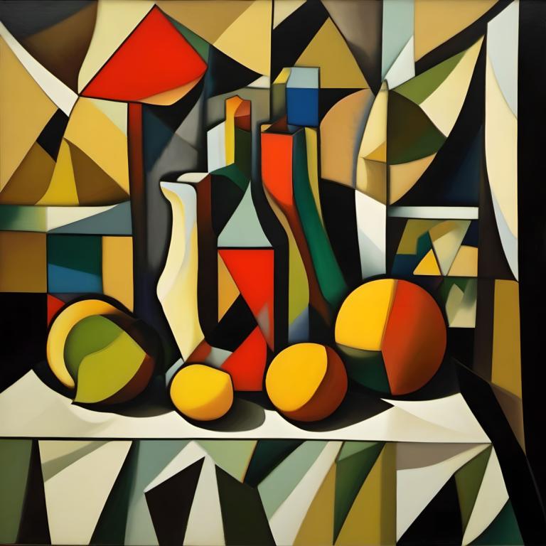 Cubism,Cubism, Still life, still life, solo, no humans, stained glass, shoes, still life