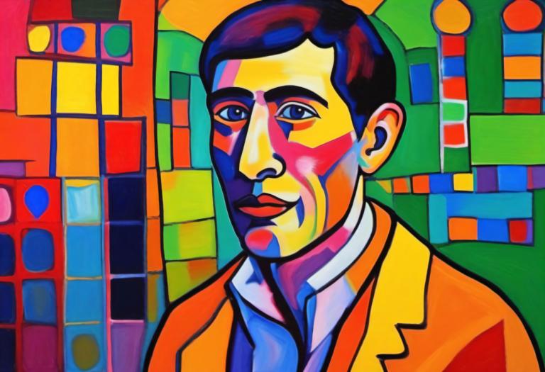 Fauvism,Fauvism, People, man, solo, 1boy, male focus, colorful, shirt, collared shirt, jacket