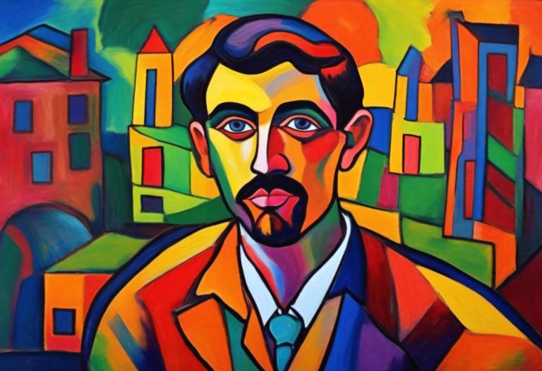 Fauvism,Fauvism, Oameni, om, 1 băiat, focalizare masculină, solo, cravată, cămaşă, brunet, Păr facial