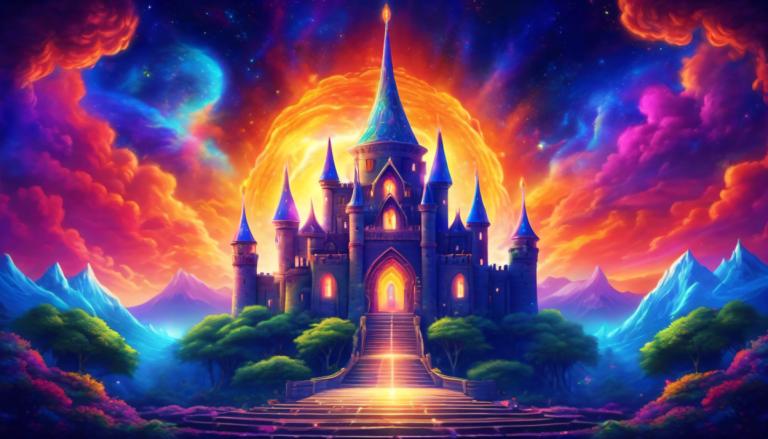 Pintura con luz,Pintura con luz, Castillo, castillo, no humanos, escenario, cielo, escaleras, nube