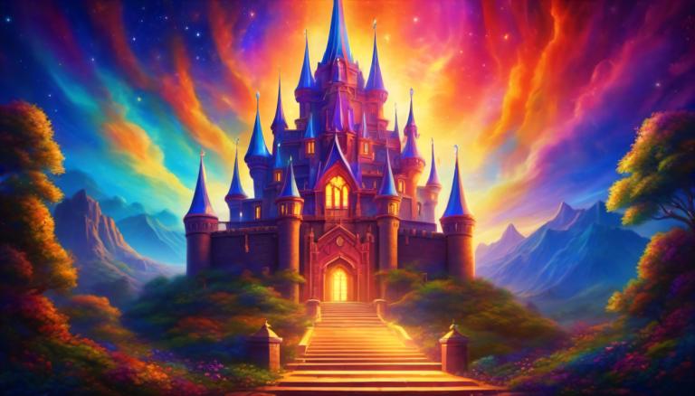 Pintura con luz,Pintura con luz, Castillo, castillo, escenario, no humanos, árbol, cielo, escaleras