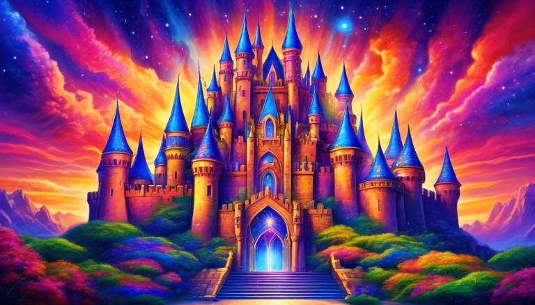 Pintura con luz,Pintura con luz, Castillo, castillo, escenario, no humanos, cielo, cielo estrellado)