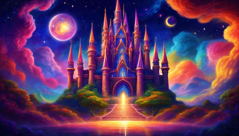 Pintura con luz,Pintura con luz, Castillo, castillo, no humanos, escenario, luna, cielo, cielo estrellado)