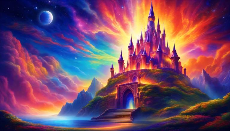 Pintura con luz,Pintura con luz, Castillo, castillo, escenario, no humanos, cielo, nube, luna