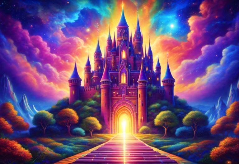 Pintura con luz,Pintura con luz, Castillo, castillo, escenario, no humanos, árbol, cielo, nube, escaleras