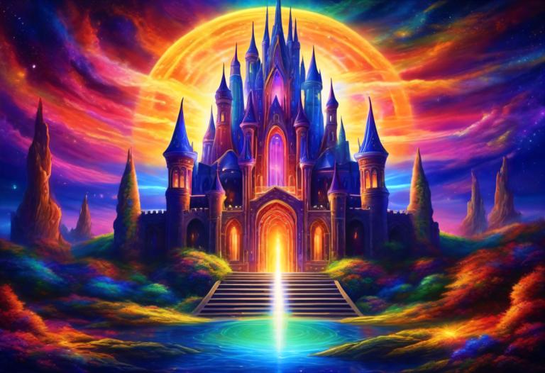 Pintura con luz,Pintura con luz, Castillo, castillo, no humanos, escenario, cielo, escaleras