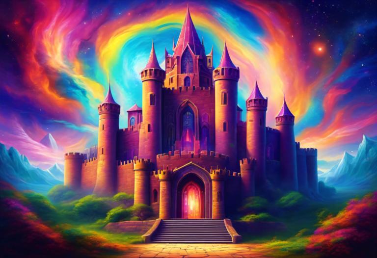 Pintura con luz,Pintura con luz, Castillo, castillo, no humanos, escenario, escaleras, cielo