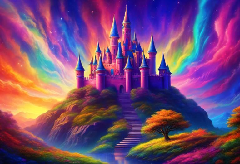 Pintura con luz,Pintura con luz, Castillo, castillo, escenario, no humanos, árbol, cielo, escaleras, castillo