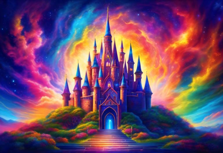 Pintura con luz,Pintura con luz, Castillo, castillo, escenario, no humanos, cielo, escaleras