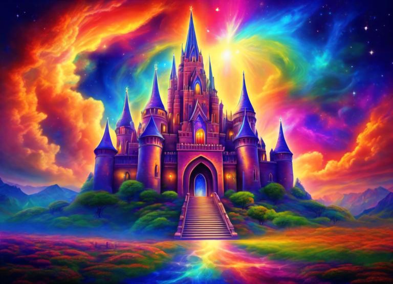 Pintura con luz,Pintura con luz, Castillo, castillo, escenario, no humanos, cielo, cielo estrellado), nube