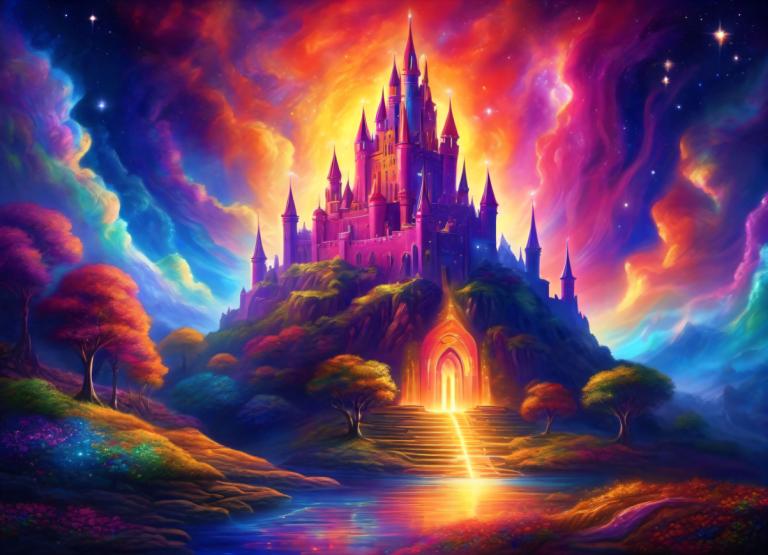 Pintura con luz,Pintura con luz, Castillo, castillo, escenario, no humanos, árbol, cielo, nube