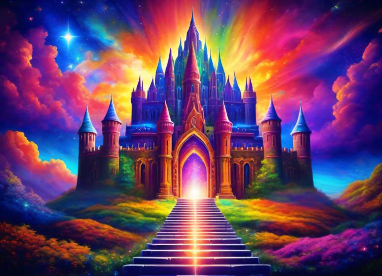 Pintura con luz,Pintura con luz, Castillo, castillo, escenario, no humanos, cielo, escaleras, nube