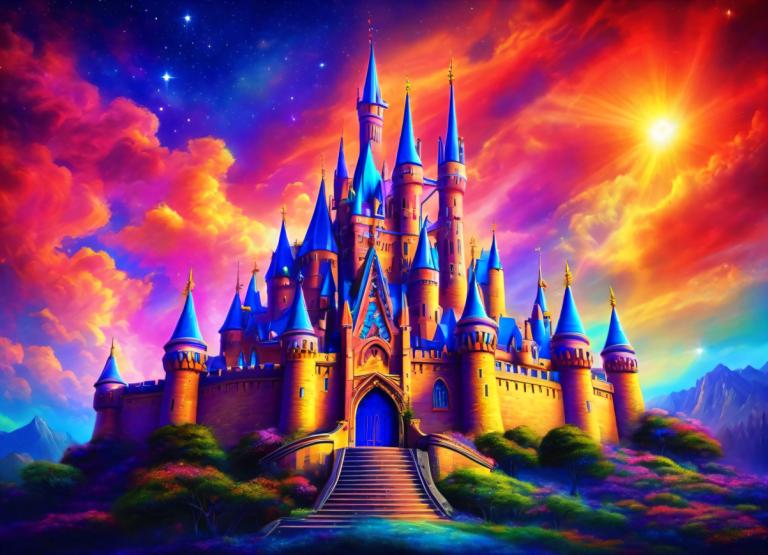 Pintura con luz,Pintura con luz, Castillo, castillo, no humanos, escenario, cielo, nube, cielo estrellado)