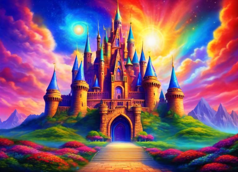 Pintura con luz,Pintura con luz, Castillo, castillo, escenario, no humanos, cielo, nube, escaleras, montaña