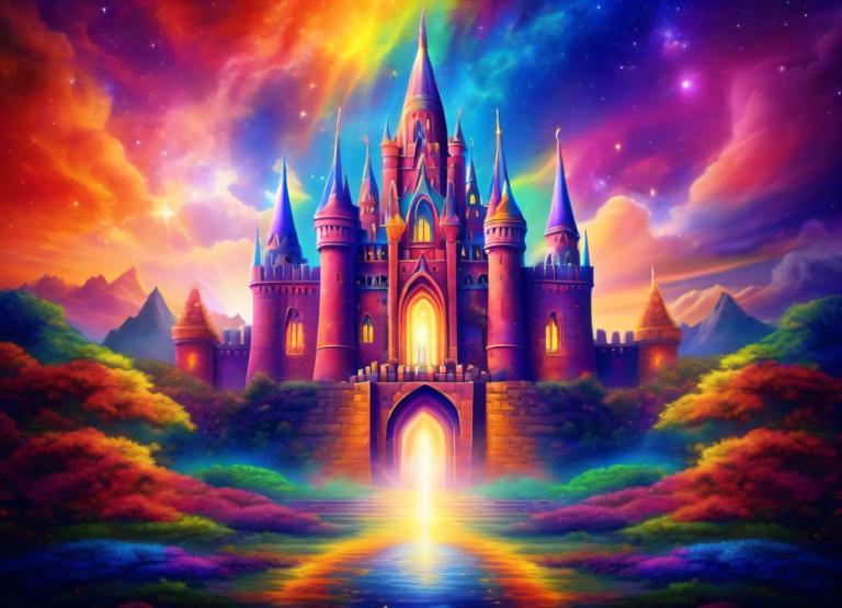 Pintura con luz,Pintura con luz, Castillo, castillo, no humanos, escenario, cielo, cielo estrellado), nube