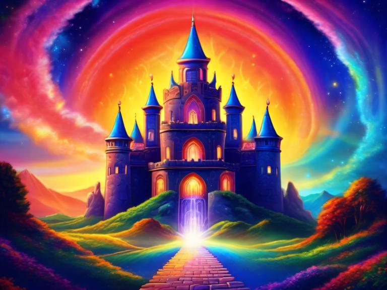 Pintura con luz,Pintura con luz, Castillo, castillo, no humanos, escenario, cielo, cielo estrellado), árbol