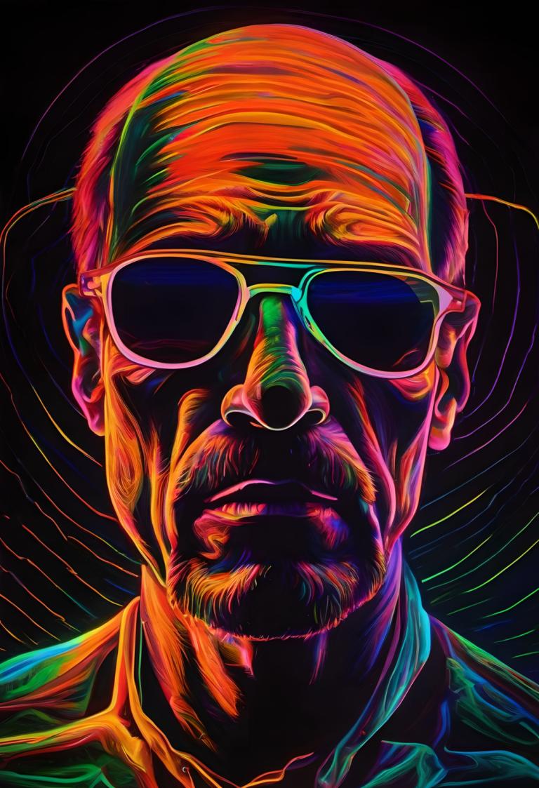 Fluorescent Painting,Fluorescent Painting, People, man, male focus, 1boy, sunglasses, facial hair, solo