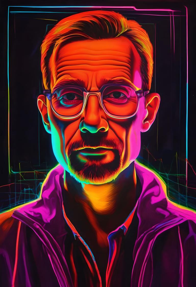 Fluorescent Painting,Fluorescent Painting, People, man, 1boy, male focus, solo, facial hair, glasses, beard