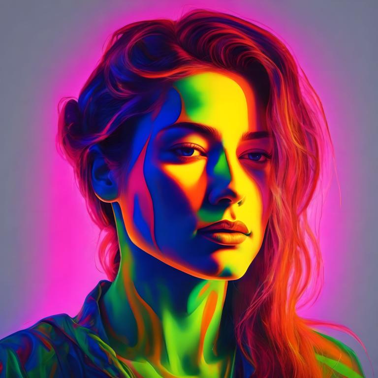 Fluorescent Painting,Fluorescent Painting, People, woman, solo, portrait, 1girl, long hair, lips