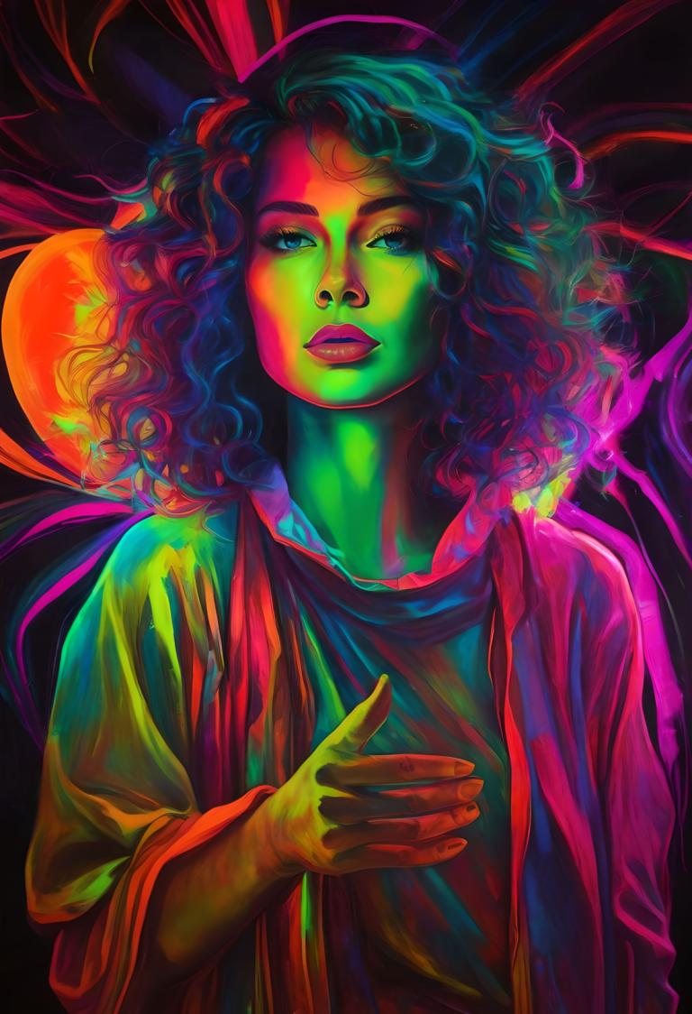 Pintura Fluorescente,Pintura Fluorescente, Gente, mujer, solo, 1 chica, piel coloreada