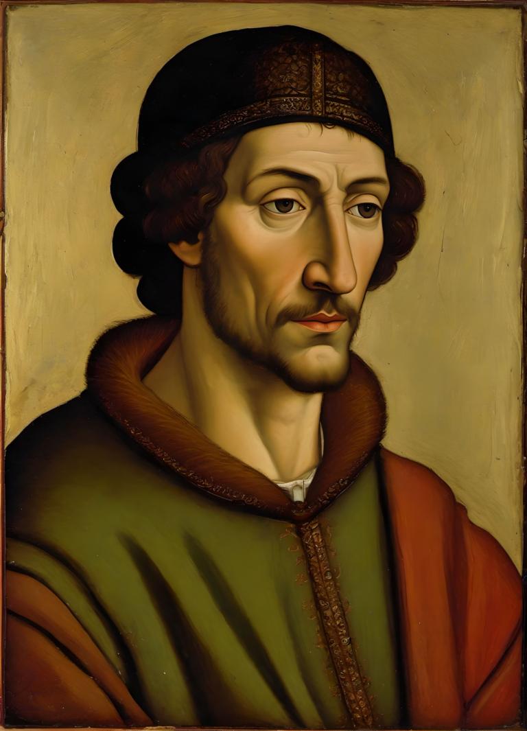 Pintura al temple,Pintura al temple, Gente, hombre medieval europeo, retrato, solo, enfoque masculino