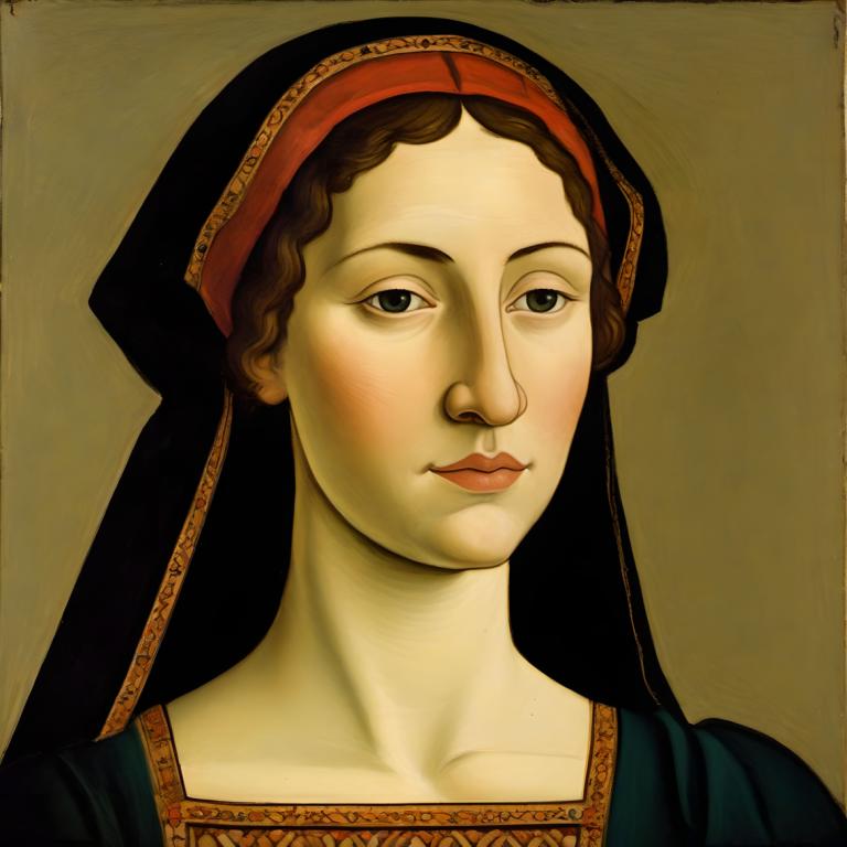 Tempera,Tempera, People, medieval european woman, portrait, fine art parody, solo, 1girl, realistic