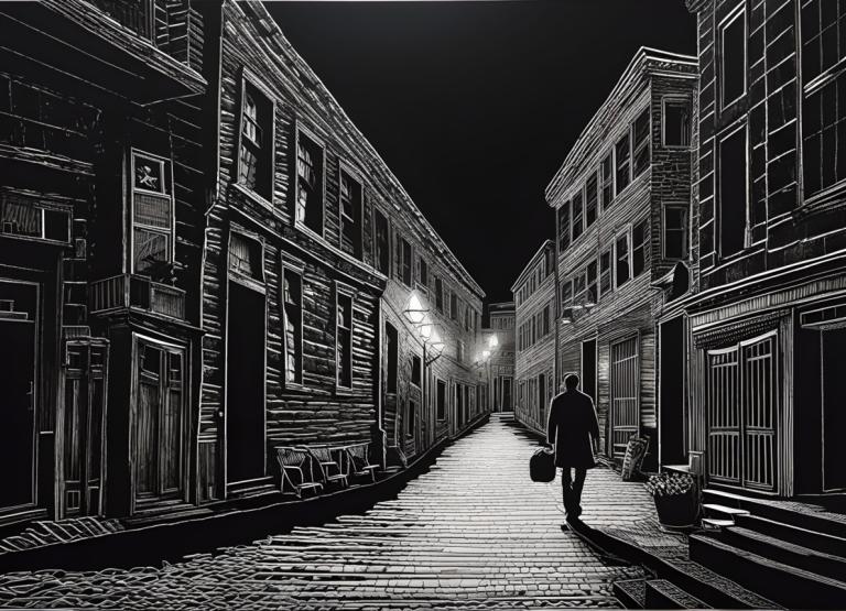 Scratchboard Art,Scratchboard Art, Ludzie, Człowiek, skala szarości, monochromia, solo, sceneria, 1chłopiec