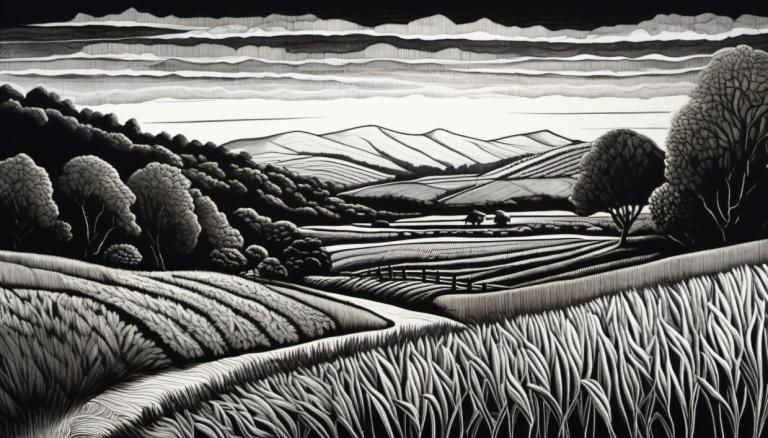 Scratchboard Art,Scratchboard Art, Příroda, krajina, černobílý, žádní lidé, scenérie, stupně šedi, strom