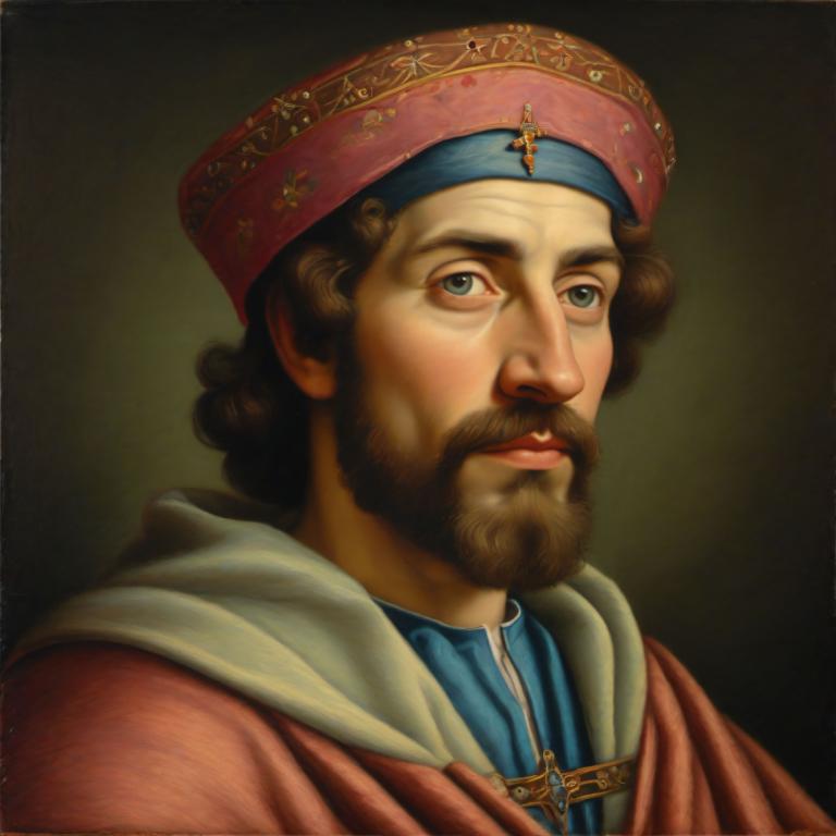 Pastel,Pastel, Oameni, bărbat european medieval, portret, solo, focalizare masculină, 1 băiat, Păr facial