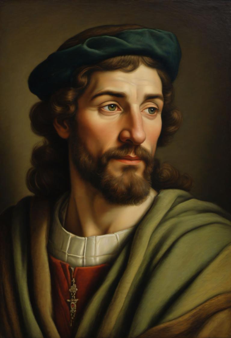 Pastel,Pastel, Gente, hombre medieval europeo, retrato, solo, 1 chico, vello facial, enfoque masculino