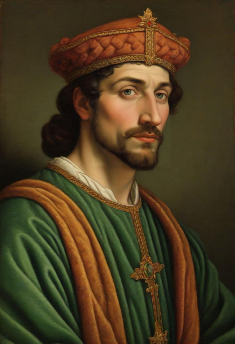 Pastel,Pastel, Oameni, bărbat european medieval, portret, Păr facial, solo, 1 băiat, focalizare masculină