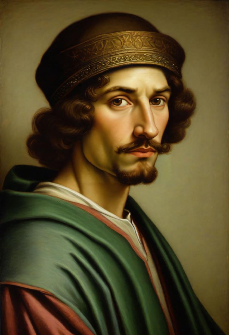 Pastel,Pastel, Oameni, bărbat european medieval, portret, solo, focalizare masculină, 1 băiat, Păr facial